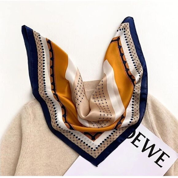 Beige Square Silk Scarf